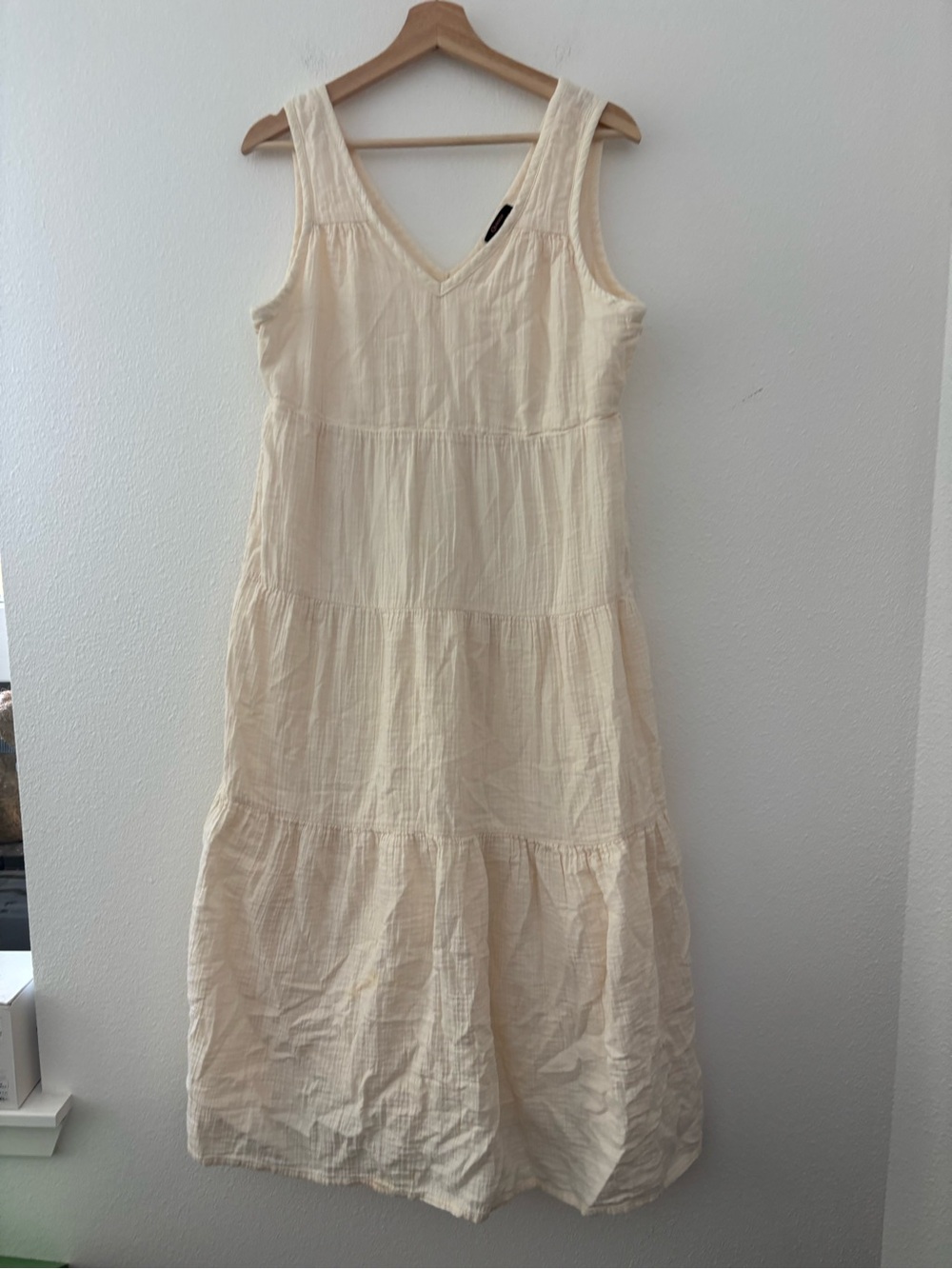 Quince 100% organic cotton gauze tiered maxi dress in vintage cream - Picture 2 of 10